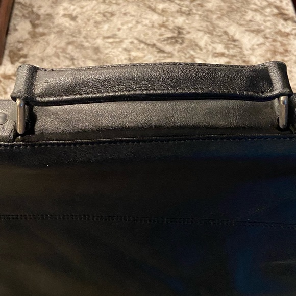 High End Black Leather SUN Microsystems Employee Briefcase Laptop Bag NICE - Picture 8 of 12